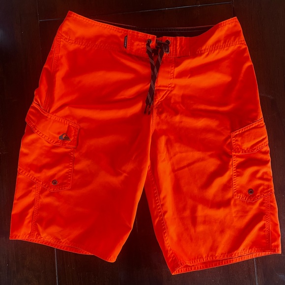 Quicksilver Men’s Orange Board Shorts Size 31 - Picture 1 of 5
